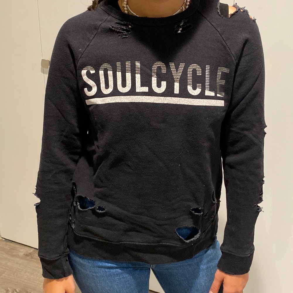 Soul Cycle Distressed Sweatshirt